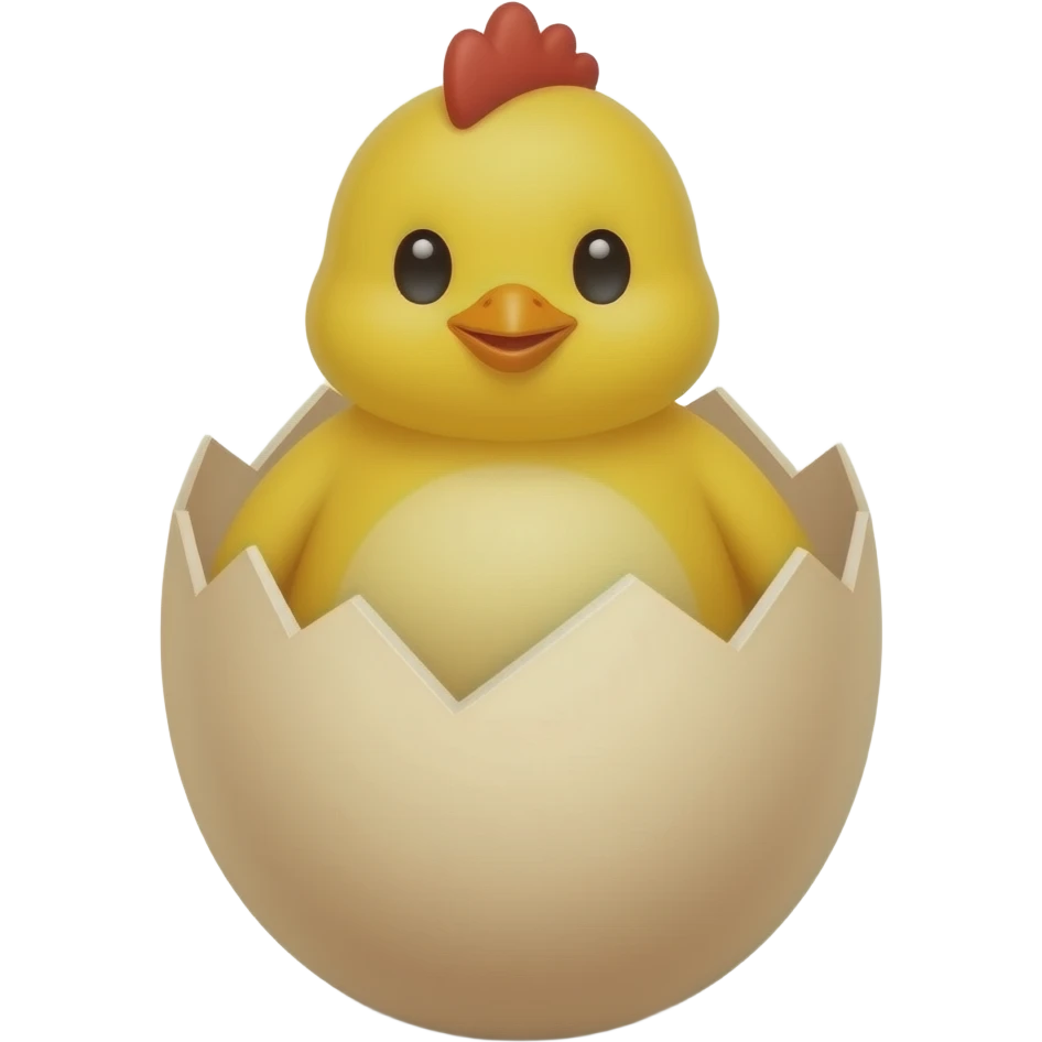 알에 앉아 있는 노란 병아리 emoji