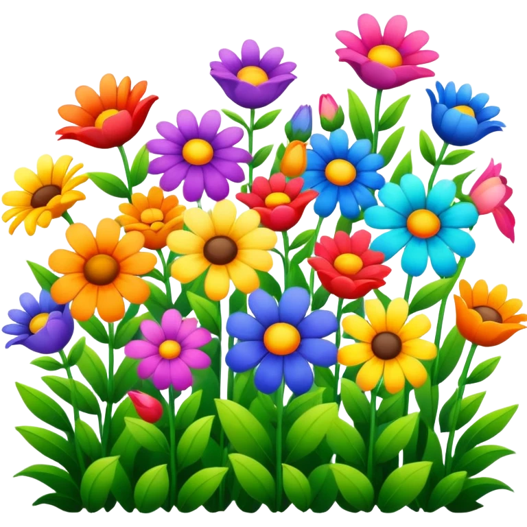 rainbow garden flowers  emoji