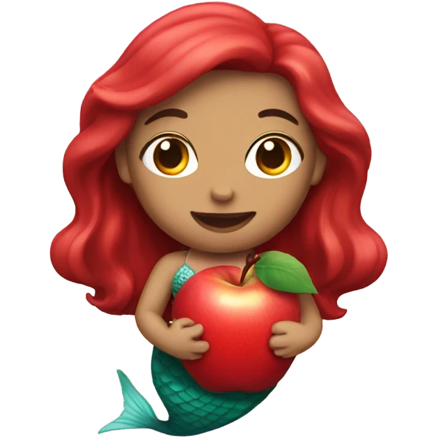 mermaid holding an apple emoji
