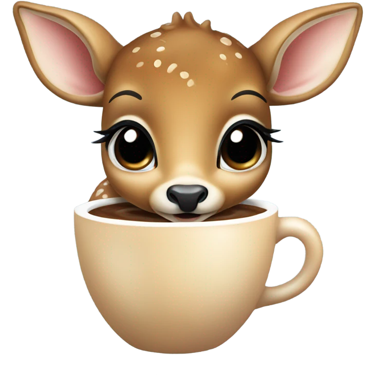 Baby deer drinking iced coffee emoji