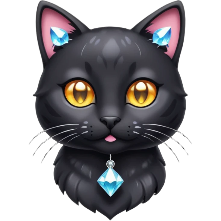 🐈‍⬛ with a small diamond  emoji