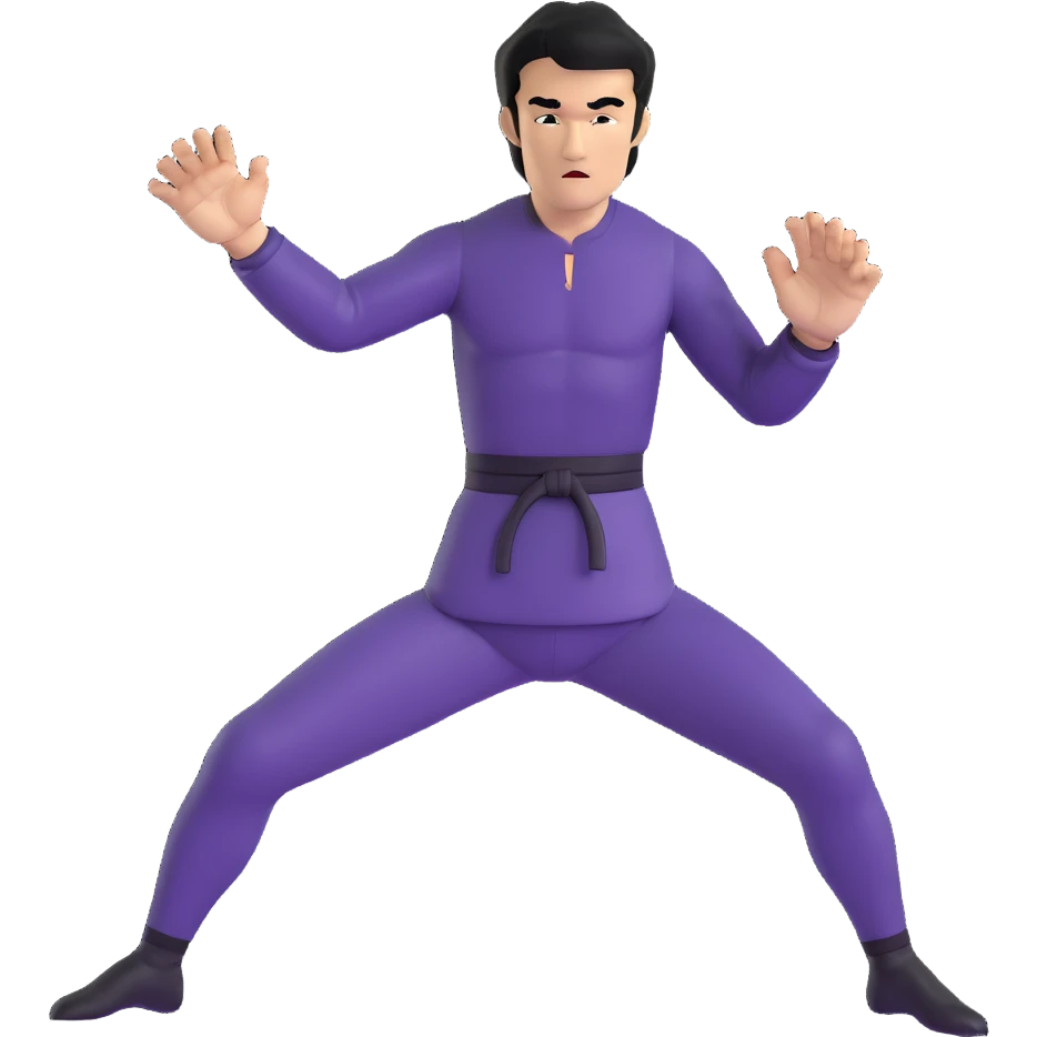 Bruce Lee with proper hand structure and detailed fingers in fighting pose emoji