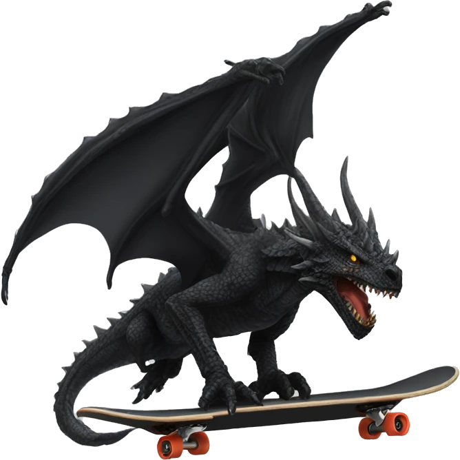 alduin riding a skateboard  emoji