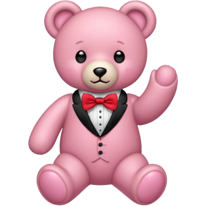 Osito rosa con moño en el cuello emoji