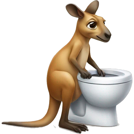 kangaroo on toilet emoji