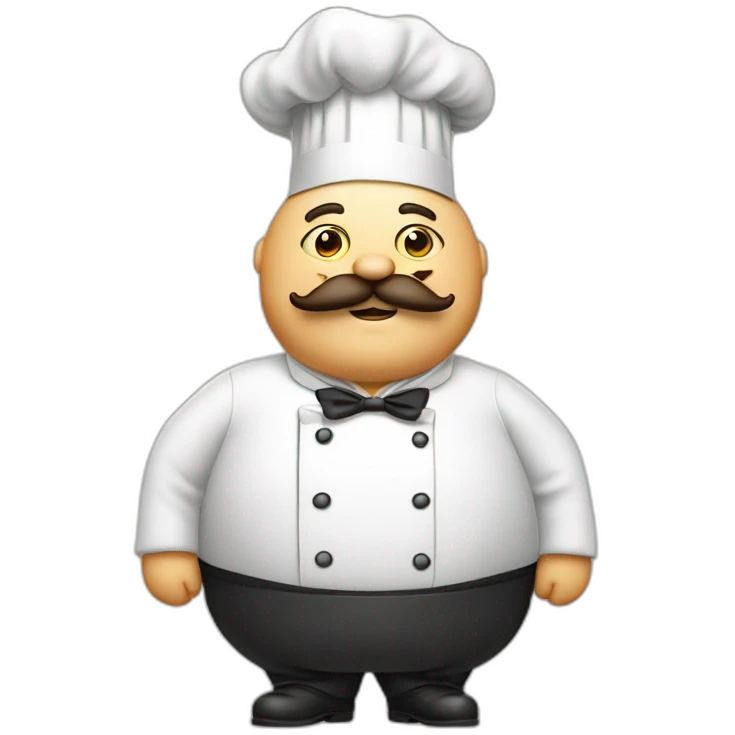 Drunk fat chef Viktor Barinov with mustache emoji