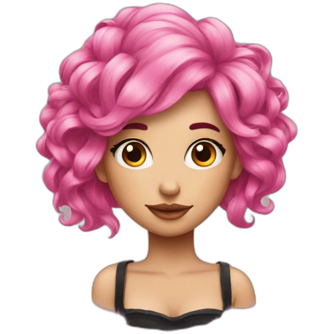 tattoo and a pink hair emoji
