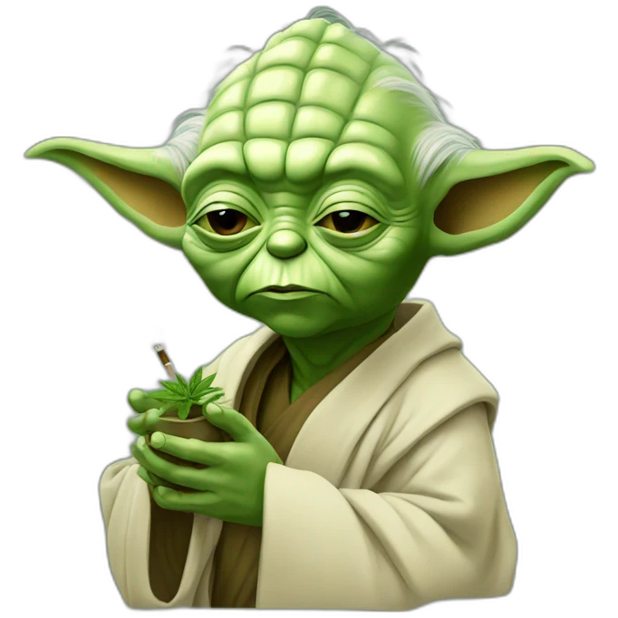 Yoda smoking weed emoji