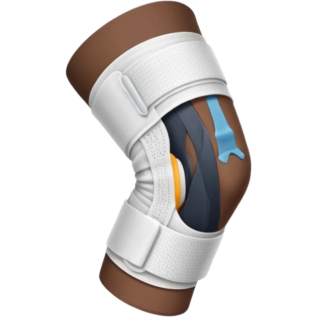 A knee bandage wrapped dark skin color  emoji
