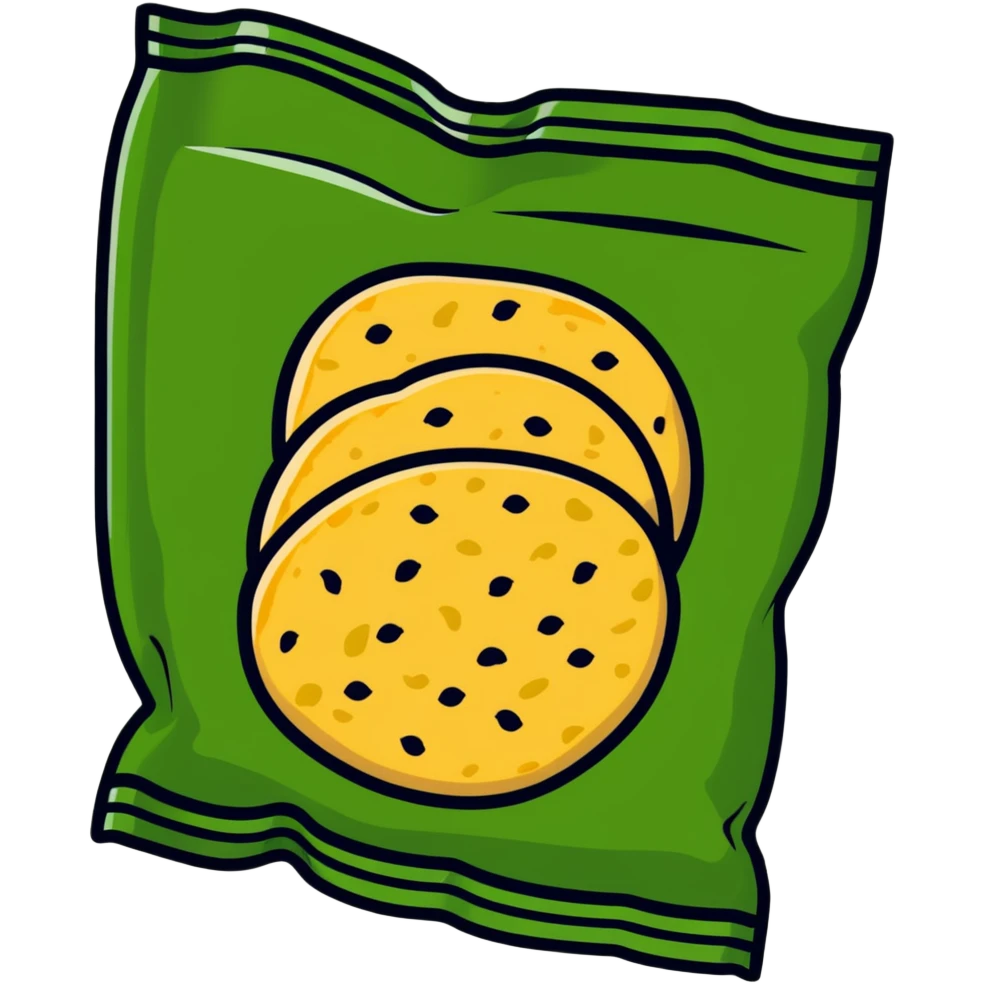 Detailed Japanese senbei rice cracker partially wrapped with crisp nori seaweed emoji