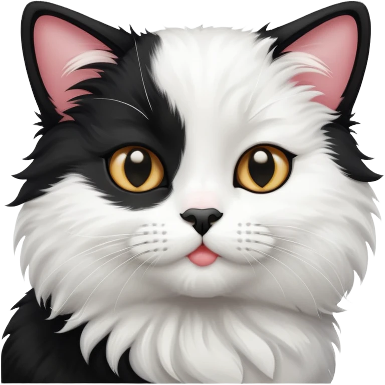 Black and white cat kiss face  emoji