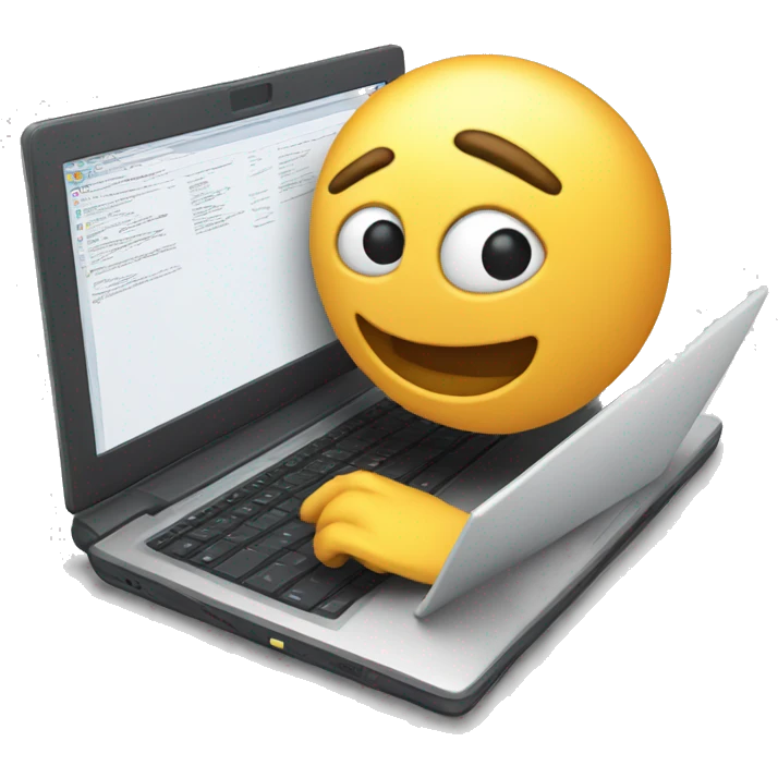 Laptop searching 3d emoji