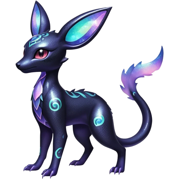Shiny Ethereal Celestial Salandit-Umbreon-Espeon-Hybrid (Full body) emoji