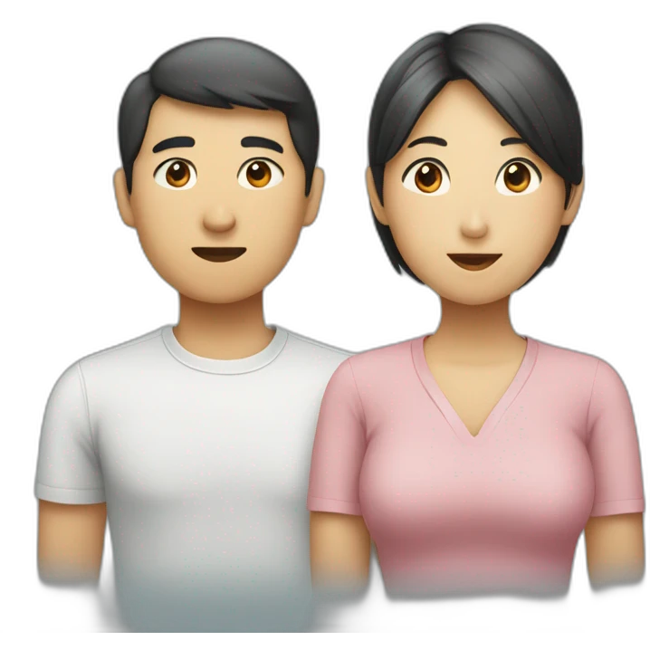 two asian people facing each other in conversation emoji