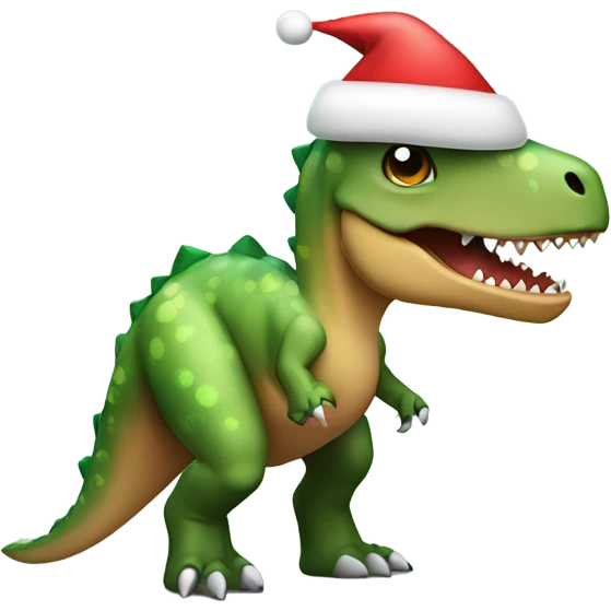 Christmas dinosaur emoji