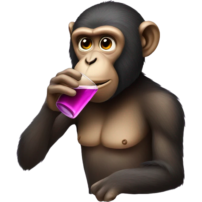 Monkey sipping on purple drank emoji