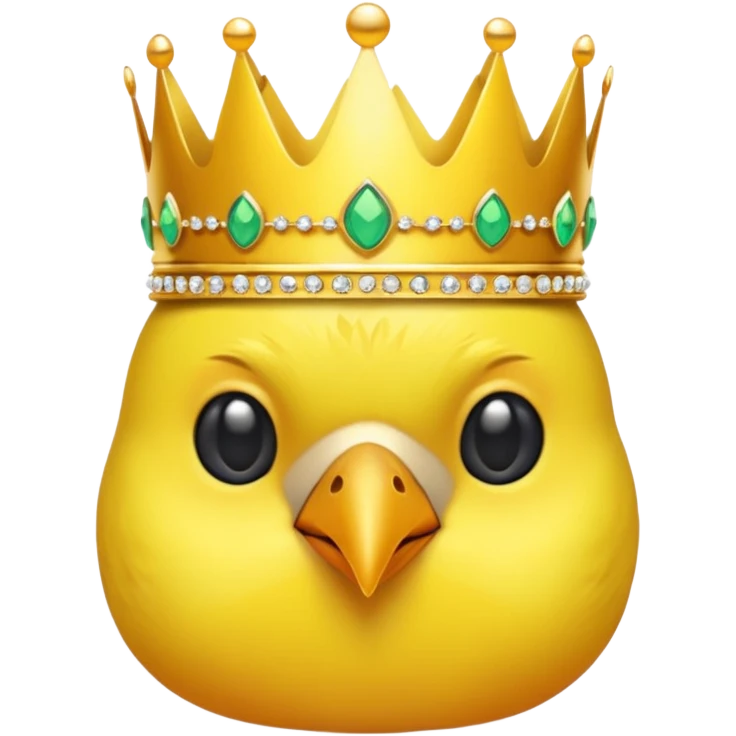 bird with crown and big earrings single vibrant colour  emoji