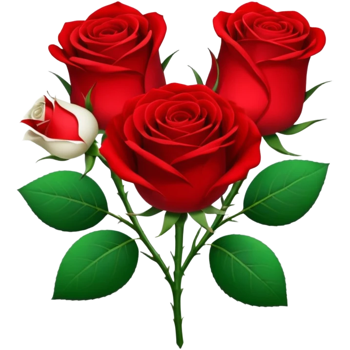 One red flower and one white flower in transparent bouquet with red band  emoji