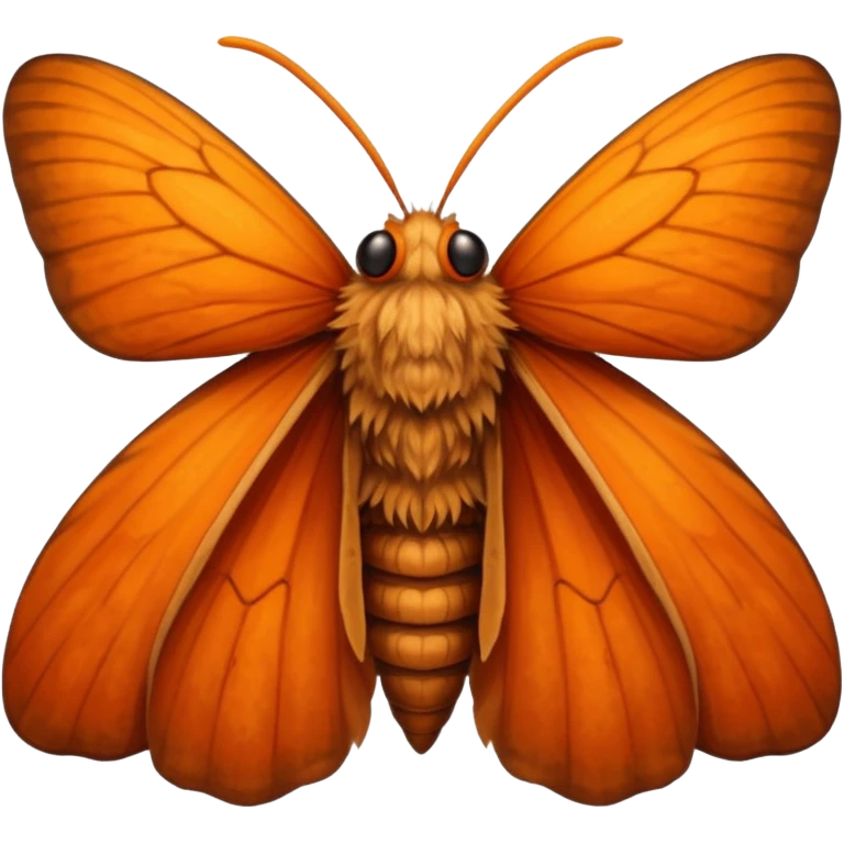 a moth head with orange antennas, slightly brown head emoji