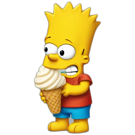 Bart simpson eating ice cream emoji