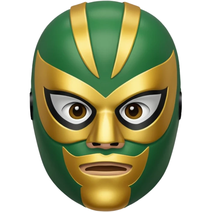 wrestler with a green and gold Mexican wrestling mask emoji