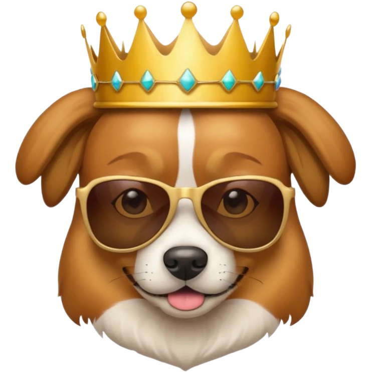 dog with a crown and a sunglasses emoji