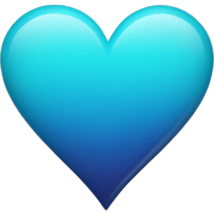 Ombré heart with a blue and turquoise color  emoji