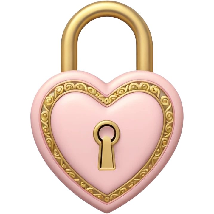The key to the heart lock in soft pink, beige and yellow pastel colors emoji