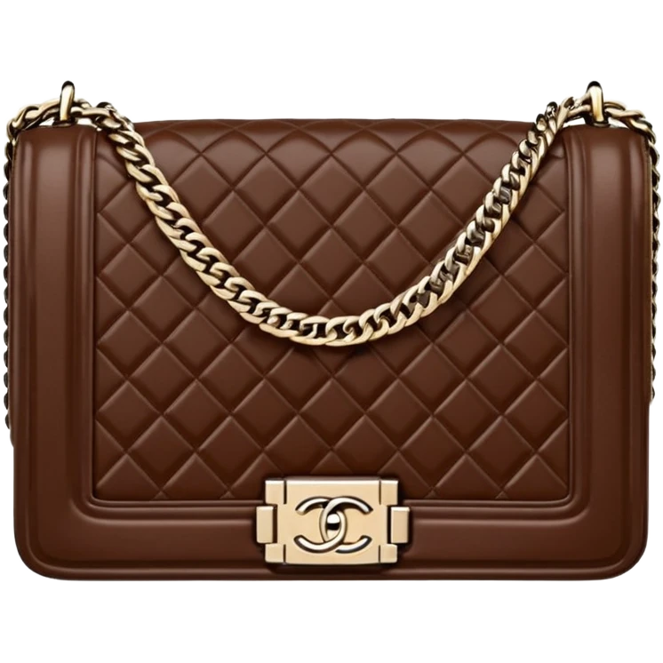 chanel le boy deep chocolate brown color bag emoji