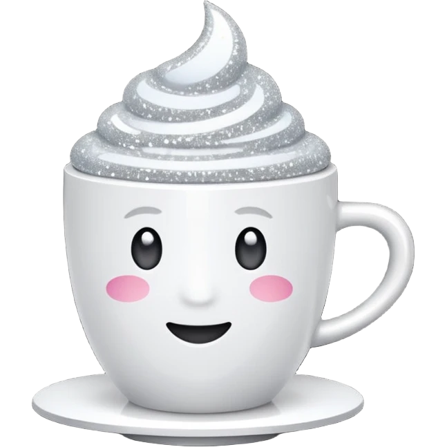 glitter white cup emoji