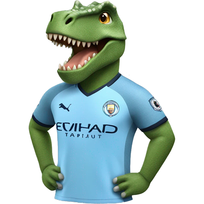 dinosaur in a man city shirt emoji