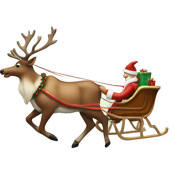 Reindeer pulling sleigh emoji