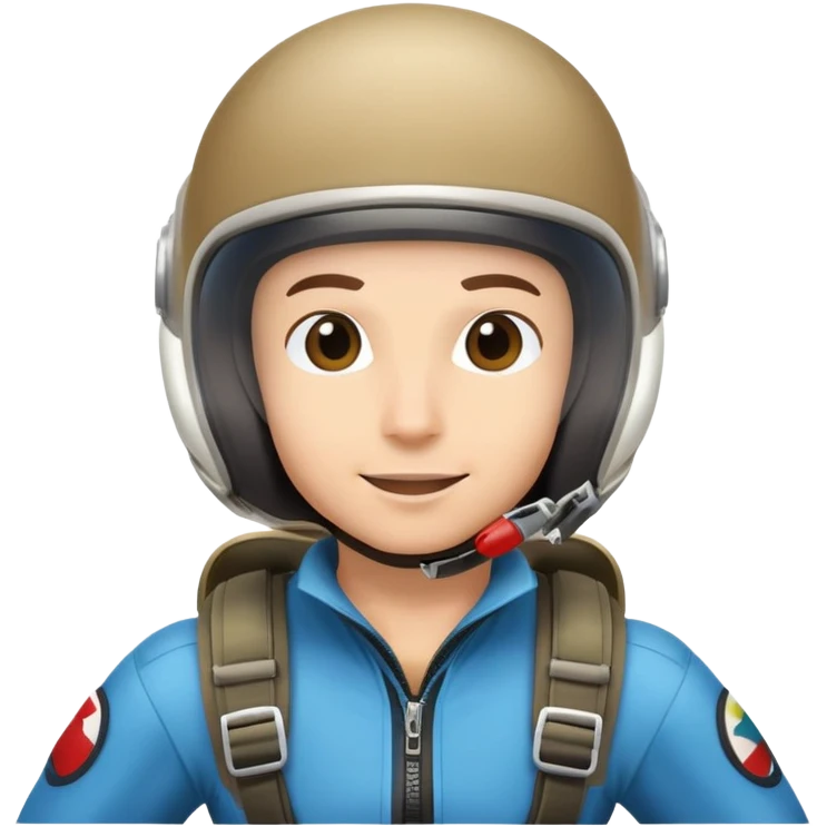 Make this person sky dive with a plane behind him  emoji