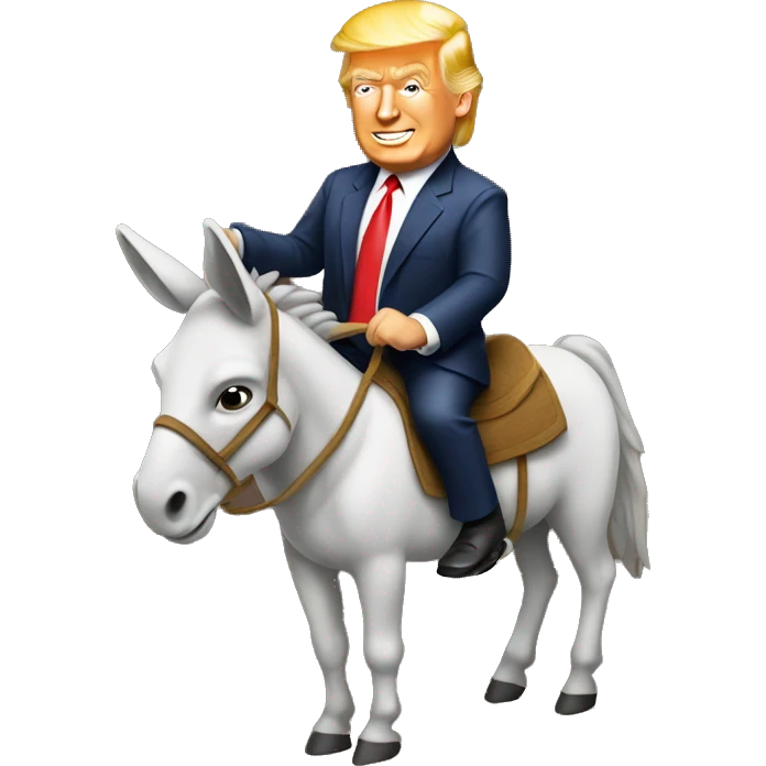 Trump riding a donkey emoji