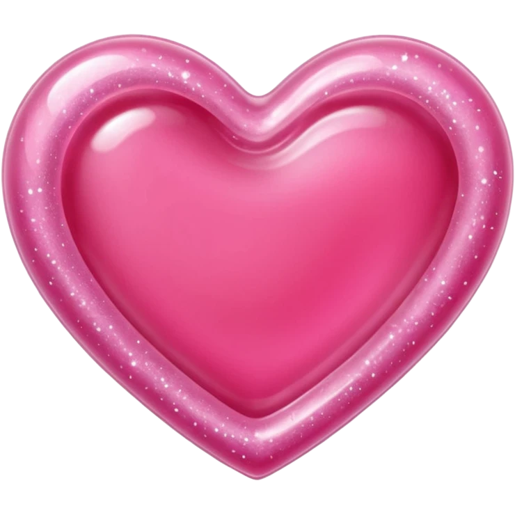 transparent pink gummy heart glitters pink emoji