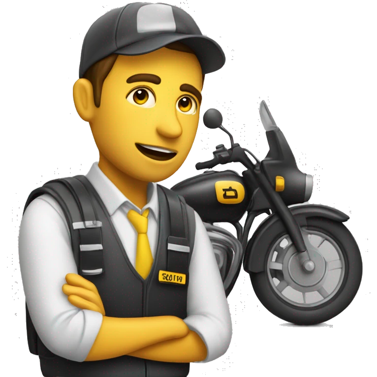 online taxi motorbike driver who is in idle time waiting for a customer emoji