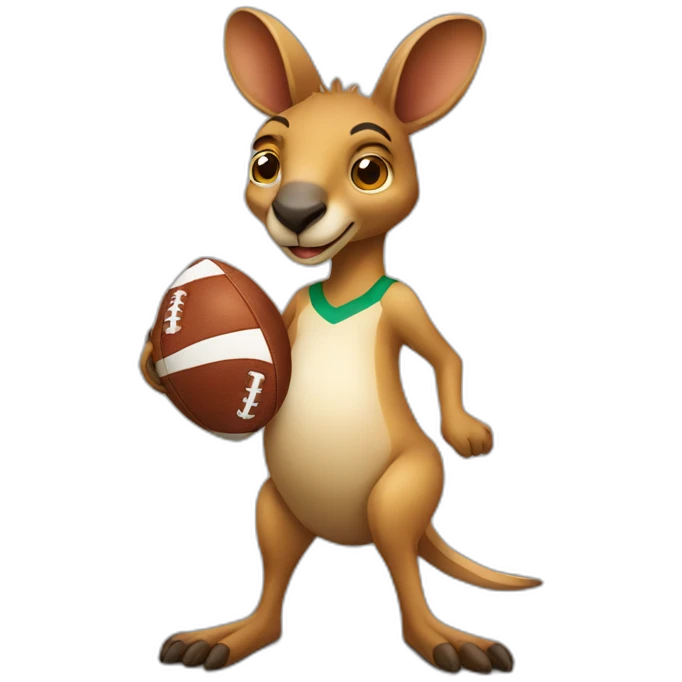 Kangaroo holding a football emoji
