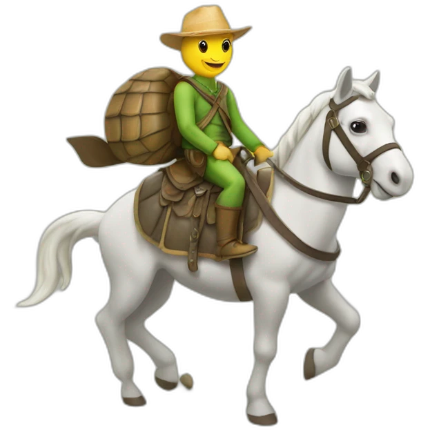 Tortue sur un  cheval emoji