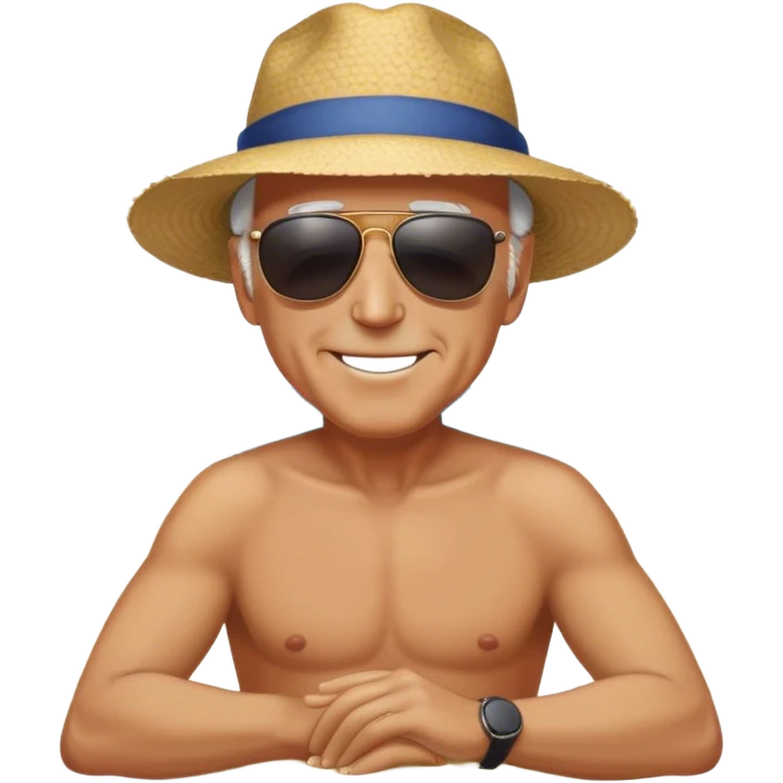 Biden relaxing on beach emoji