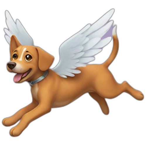 flying dog with cat wings emoji