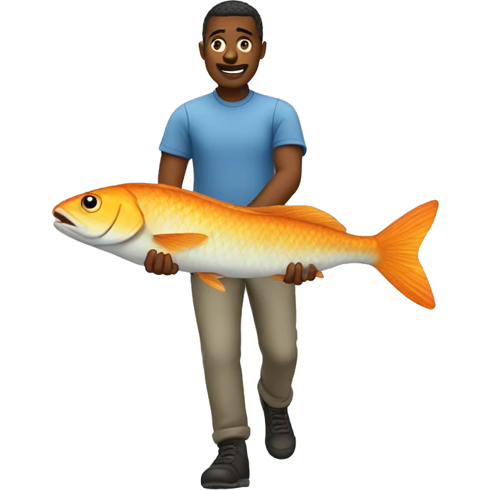 Guy walking a fish  emoji