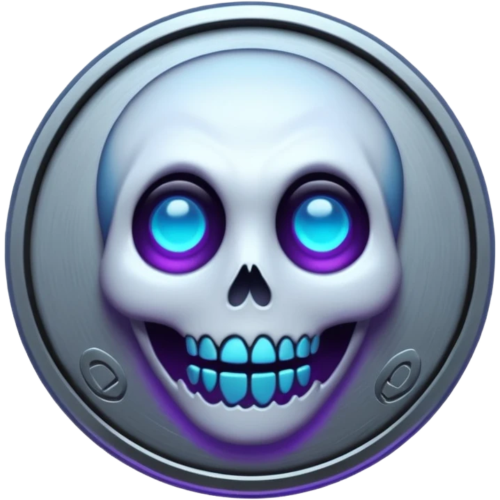 horror spooky spook coin purple blue black white emoji