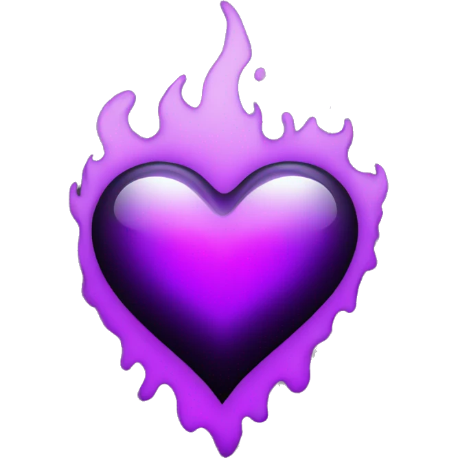 Black heart purple flame emoji