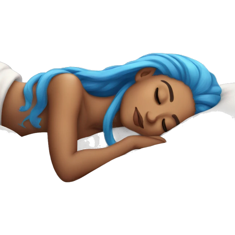 Ariana sleeping with blue hair emoji