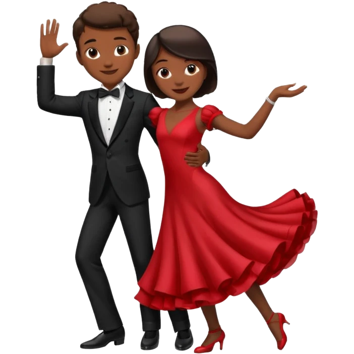 Ballroom dancing with girlred and boyblack  girl bend on his hand emoji