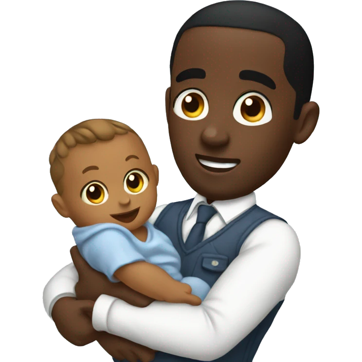 Diddy holding a baby emoji