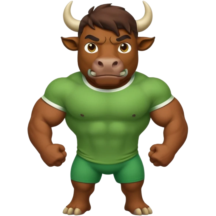 Green bull with clothes emoji
