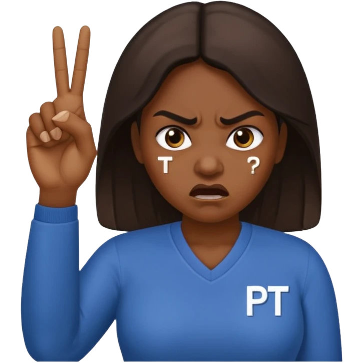 Letters saying “don’t PMO” meaining “don’t piss me off” With an angry lady standing behind the letters with her fingers up  emoji