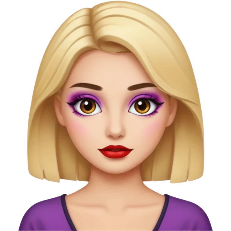 привлекательная девушка с макияжем  emoji