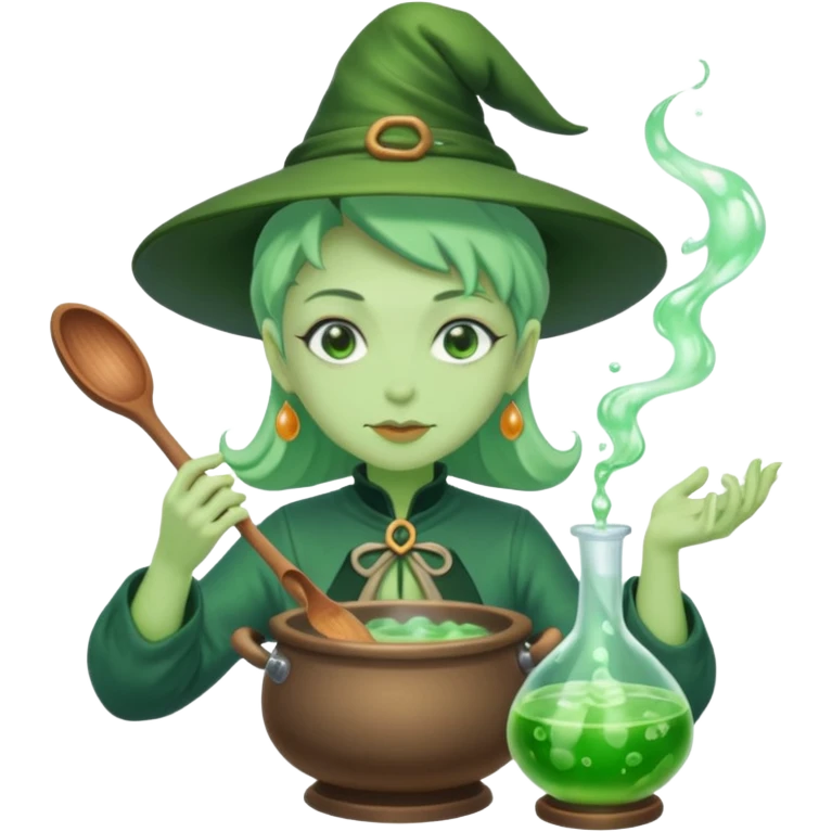 green witch cooking potion emoji